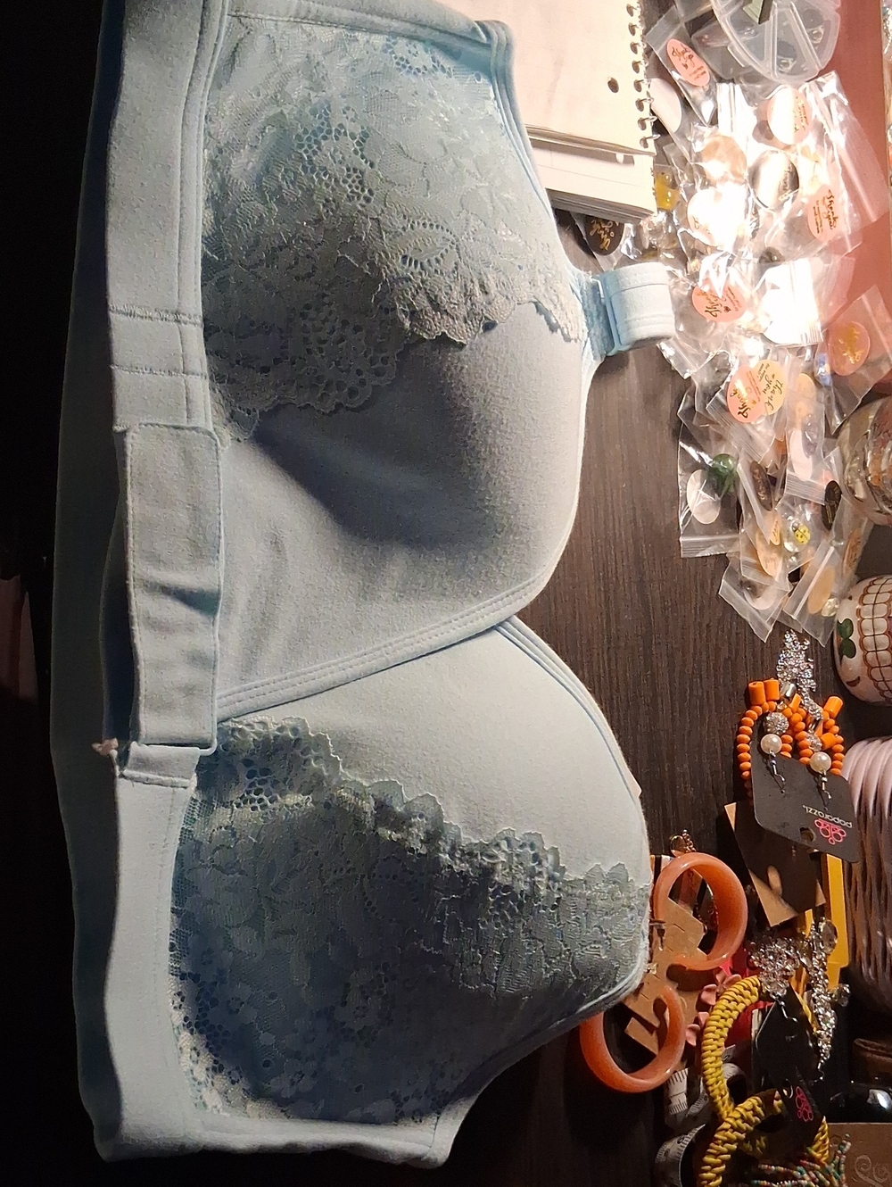 Light Blue Lace Wireless Comfort Bra